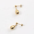 Normcore Fasion Style Lady Geometric 18K Gold Plated Stainless Steel Tears Water Drop Shape Earrings
