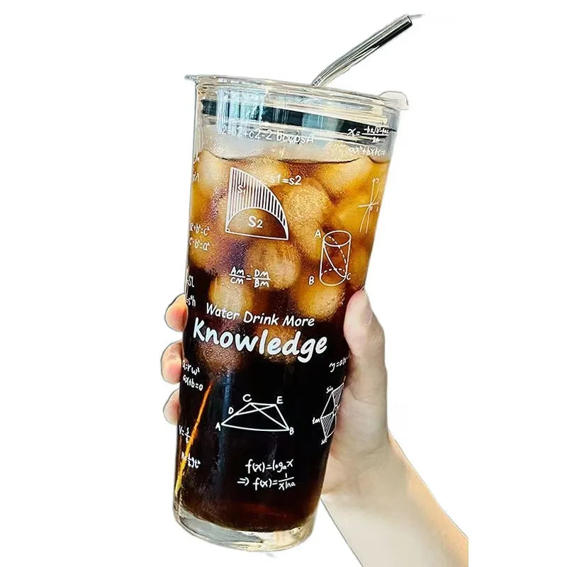 1000ml Large Capacity Pipette Cup Adult Coffee Cup Net Household Milk Tea Tumbler Heat Resistant Glass Cup