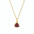 12 Months Birthstone Zircon Pendant Necklace 18K Gold Plated Stainless Steel Necklace Jewelry for Women Gifts