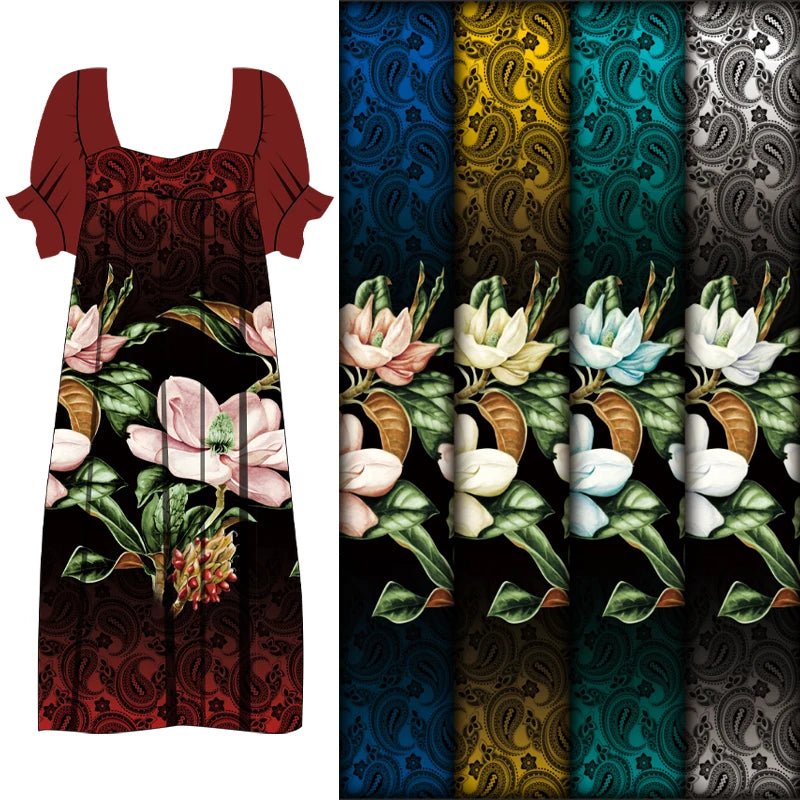 High Quality Multiple Colours Available Polynesian Style New Design Polyester Print Fabric for Garments & Dresses