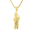 Meaningful San Judas Religious Clavicle Chain Exquisite Stainless Steel Necklace Classic Mary Necklace for Women Men