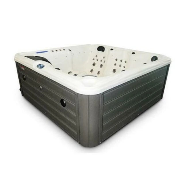 6-Seater Outdoor White Whirlpool Hot Tub 2m Freestanding Acrylic Bathtub with Powerful Music Balboa Control System