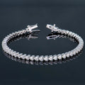 Women Jewelry Jewellery 3*3mm S925 Sterling Silver Heart love Design Mossanite Moissanite Diamond Tennis Chain Bracelet
