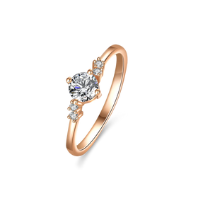 Fine Jewelry Fashion Diamond Moissanite S925 Sterling Silver Wedding Rings Engagement Women's Wedding Rings Rose Gold Plated