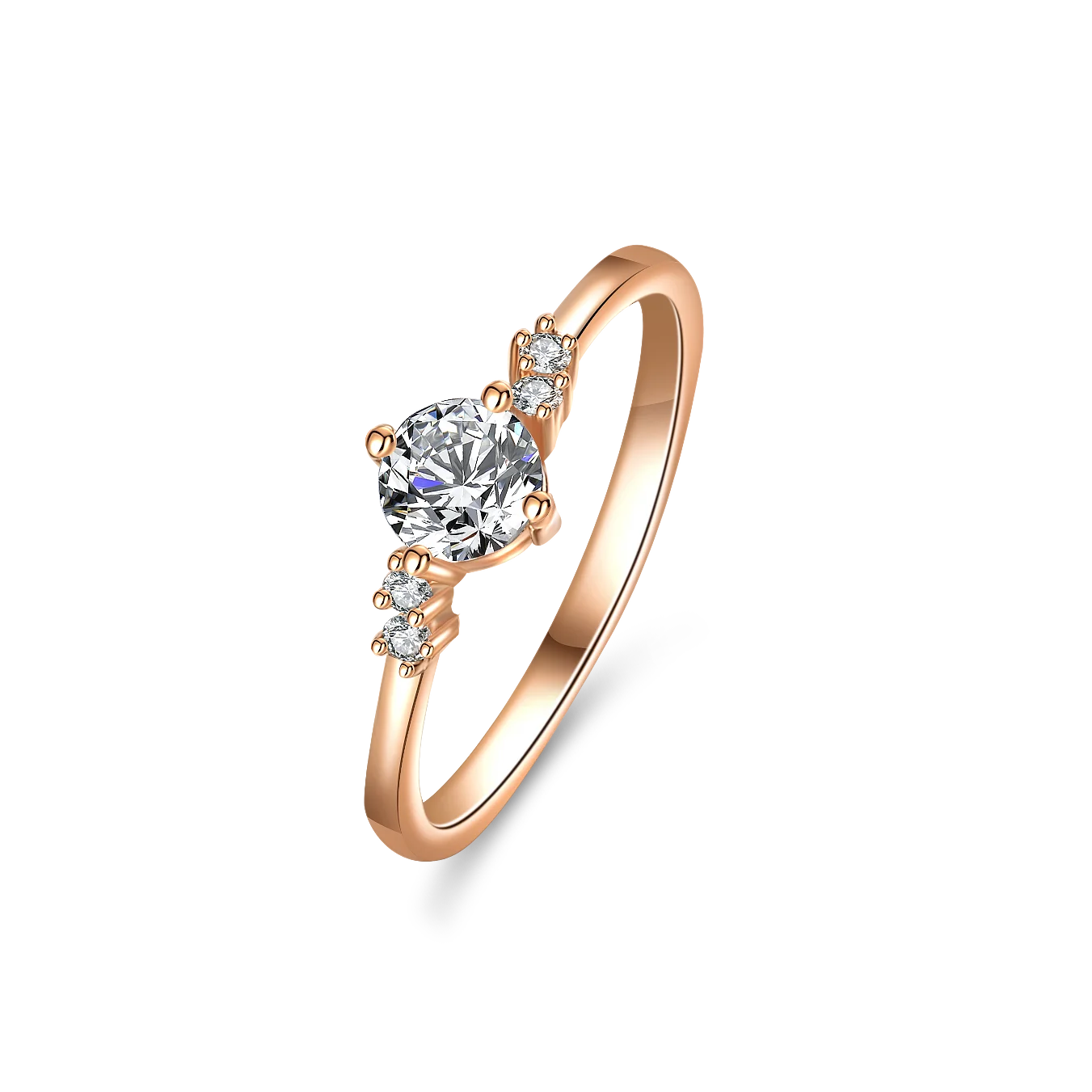 Fine Jewelry Fashion Diamond Moissanite S925 Sterling Silver Wedding Rings Engagement Women's Wedding Rings Rose Gold Plated