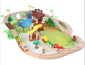 Early Educational Train Track Set Learn Science Knowledge Wooden Railway Set