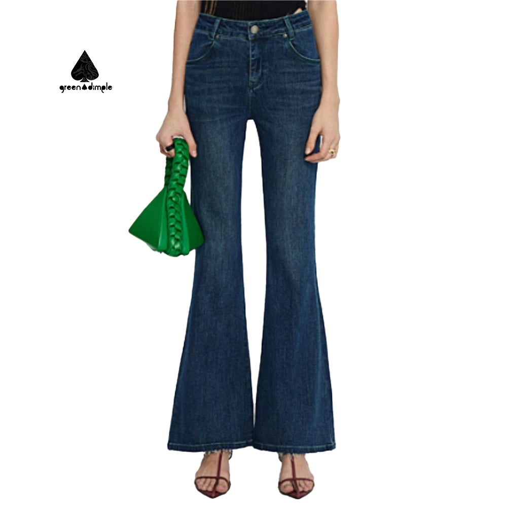 Custom Denim Stretch Women's Denim Pants High Waisted New Design Women's Flared Jeans