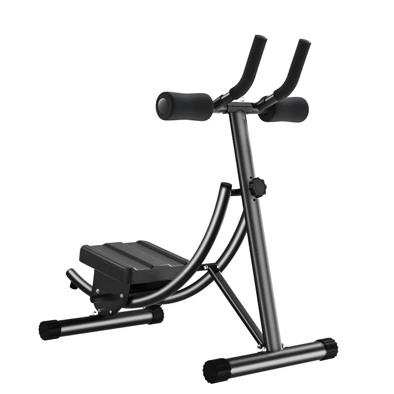 Foldable Black High Strength Steel Pipe Home Workout Abdominal Waist Trainer Muscle Fitness Equipment Shaper Roller Wheels
