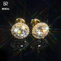 Fast Delivery 10K 14K 18K Solid Gold Flower Earrings Iced Out Round Brilliant Cut Vvs Moissanite Diamond Fine Cluster Earring