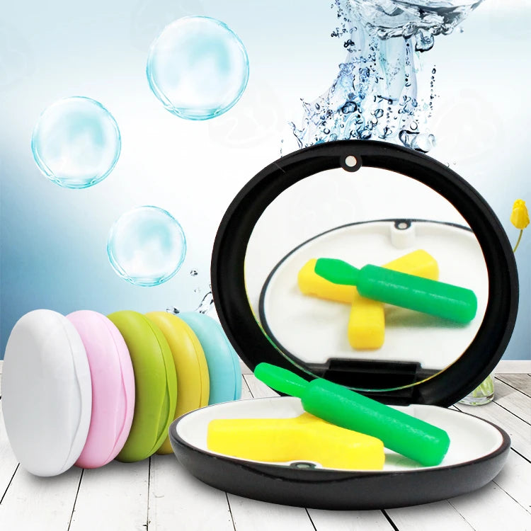 Manufacturer Logo Oem Dental Retainer Case Plastic Large With Mirror and Space for Chewies Retainer Case