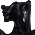 SLBRIDAL Luxury Popular Ins Style Long Flower CZ Crystal Fashion Earrings Cubic Zircon Girls Trendy Earring Women Jewelry