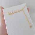 Qiuhan Stainless Steel Personalization Name Necklace Nameplate Pendant Diamonds Letter Neckless Jewelry Gift