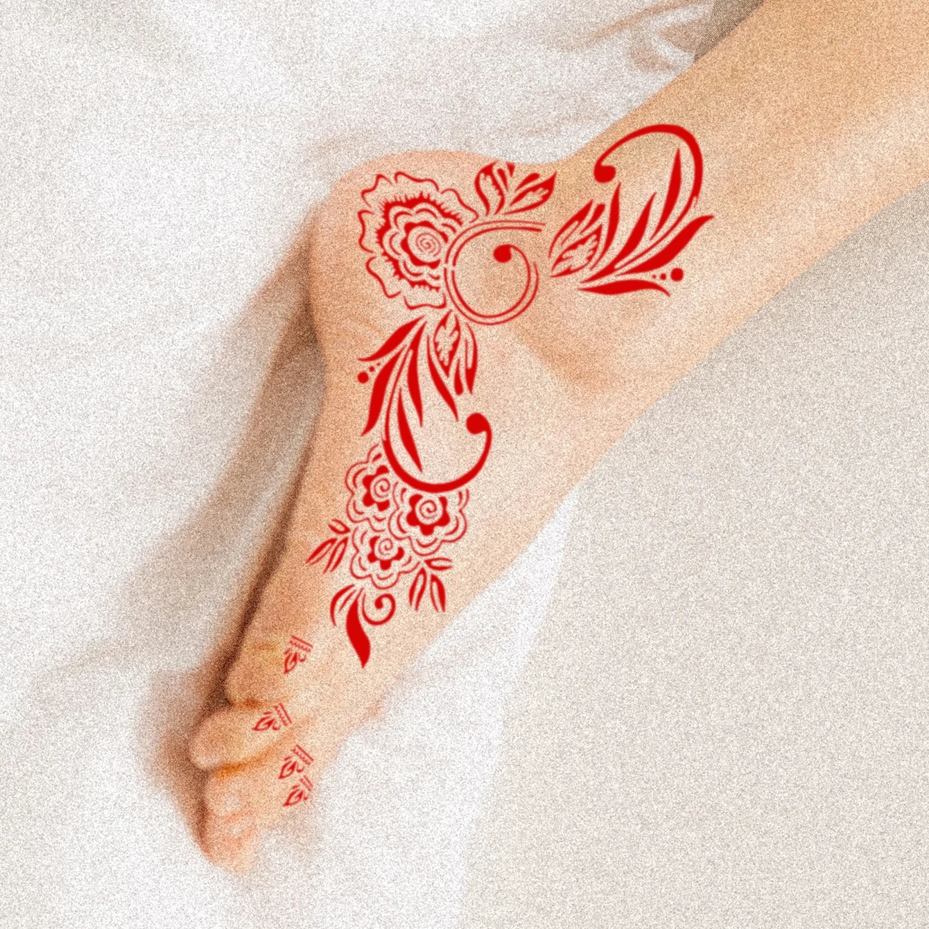 Wholesale OEM Indian Lace Waterproof Temporary Tattoo Stickers Brown Henna Instep Waterproof Fake Temporary Tattoo Supplies