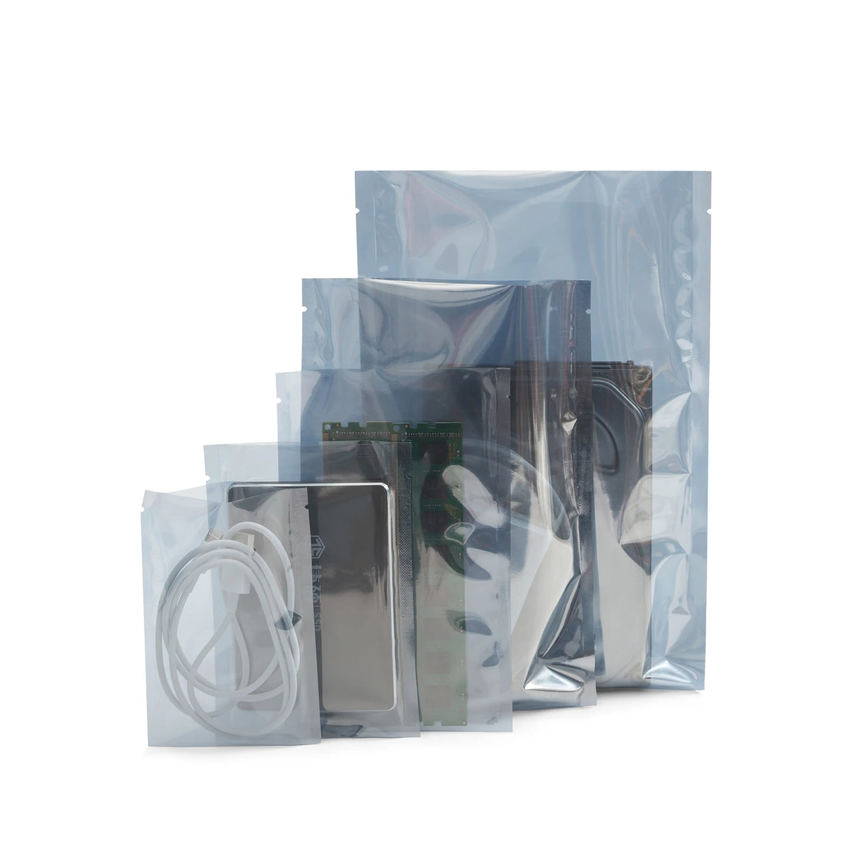 Plastic Anti-static Self Seal Packaging Bag with Gravure Printing for Low MOQ Electronic Components Hard Drive Earphone Packing