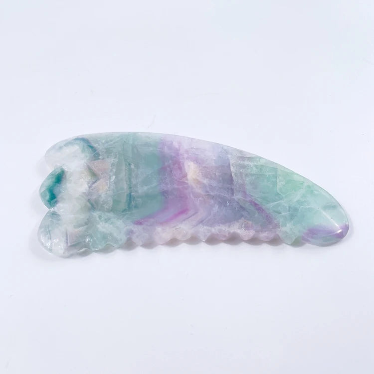 Huiying Fluorite Face Gua Sha Scraping Massage Tool Natural Crystal Claw Board Scraper Tool