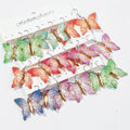 Korean Popular Casual Jewelry Cute Large 3D Butterfly Pendant 3 Pairs/set Transparent Gold Foil Acrylic Drop Earrings Set