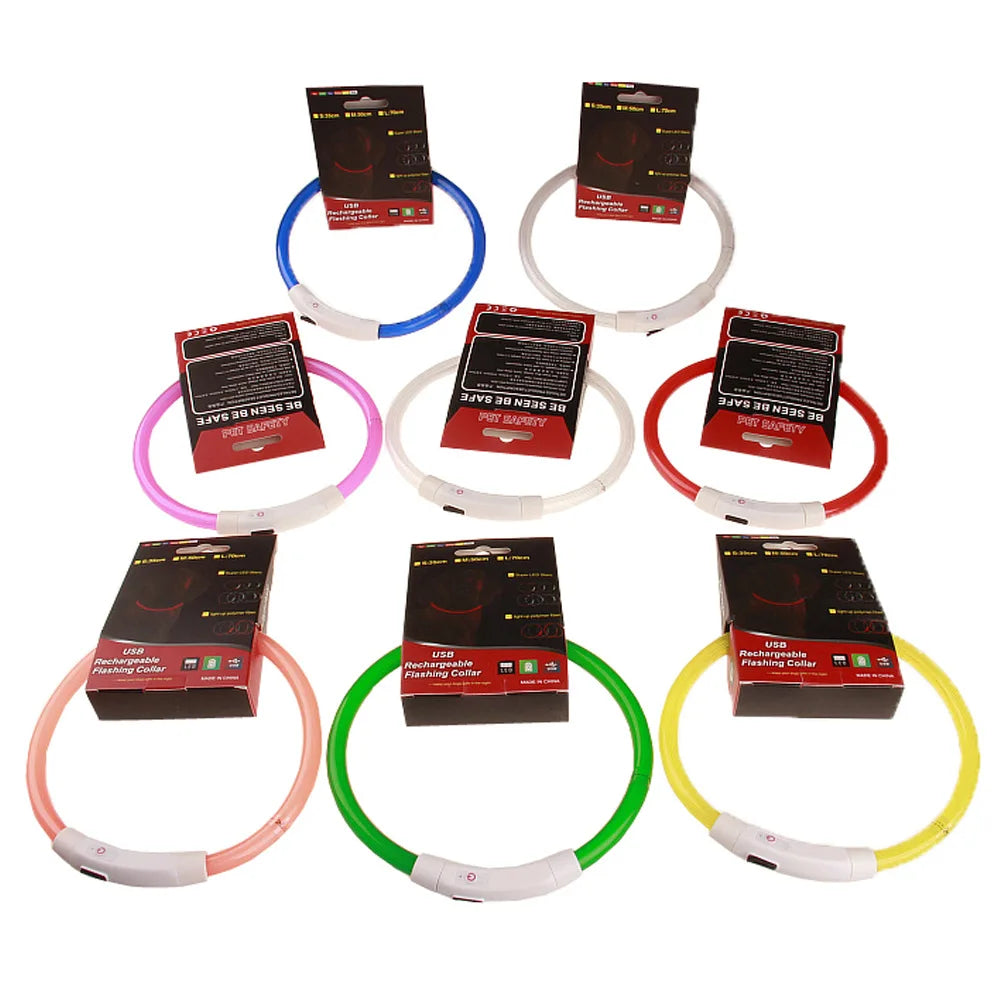 Luminous Collar USB Charging Luminous Pet Collar Glitter Eco Friendly Custom Dog Collars