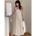Boutique Wholesale 2026 Summer New Niche Minimalist Pleated Suspender Waist Slimming Women's Dress