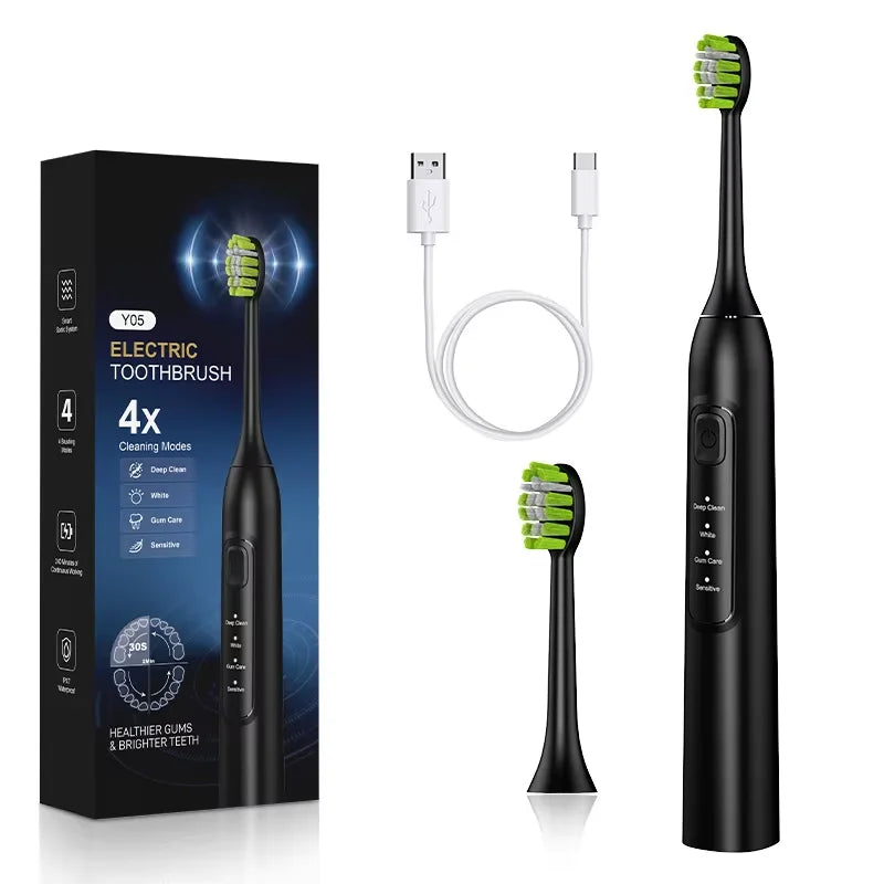Rechargeable Smart IPX7 Waterproof Type-C 4 Modes Sonic Electric Toothbrush for Adults High Frequency Vibration Customization