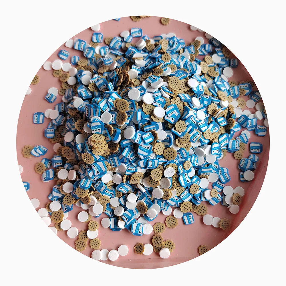 Biscuits Milk Polymer Clay Cookie Slices for DIY Crafts Plastic Klei Mud Particles Crystal Ball Filler Charms