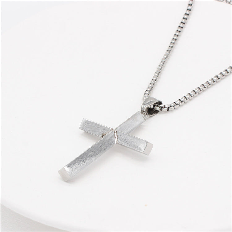 Simple Fashion Jewelry Necklace Non Tarnish Cross Pendant Necklaces for Men