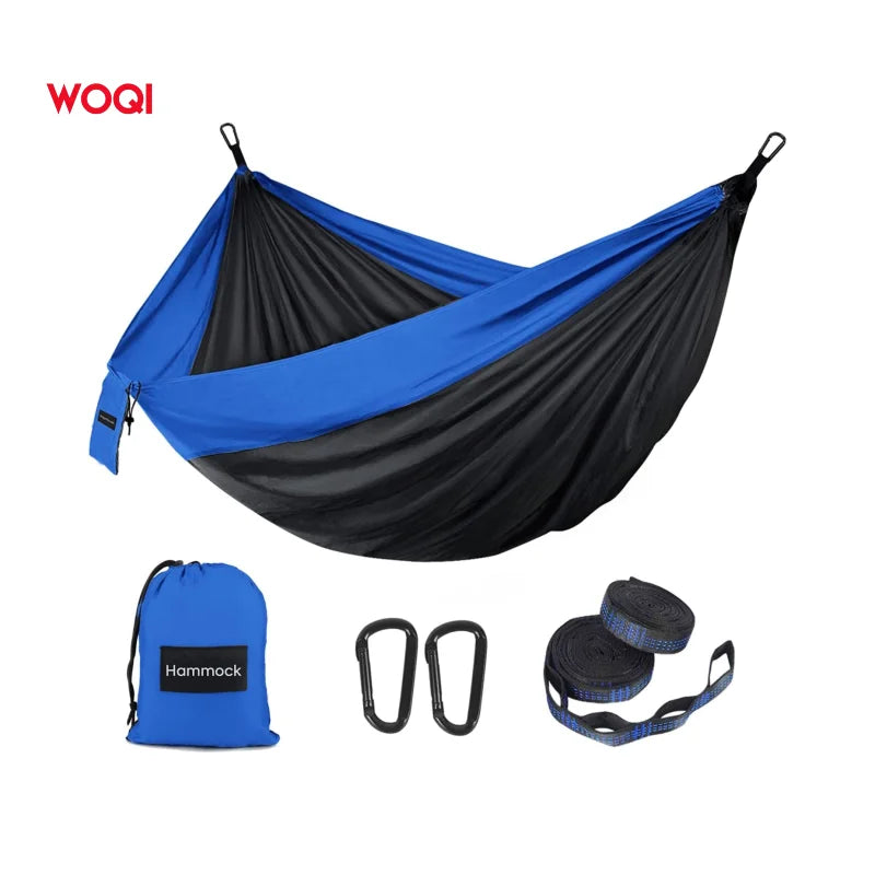 Woqi Portable  Lightweight Nylon Hammocks with 2 Tree Straps for Outdoor Hiking Camping Travel