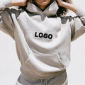 Streetwear Oversized Cotton Hoodie Women Custom Puff Printing Logo Ladies Pullover Casual Hooded Sweatshirt