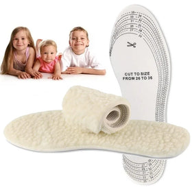 Hot Selling Winter Warm Insoles comfort Fleece Children Heated Shoe Inserts Thermal Latex Wool Insoles for Kids