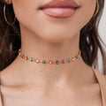 Popular Enamel Eyes Charm Choker Necklace Colorful Charm Alloy Evil Eye Necklace Jewelry for Women