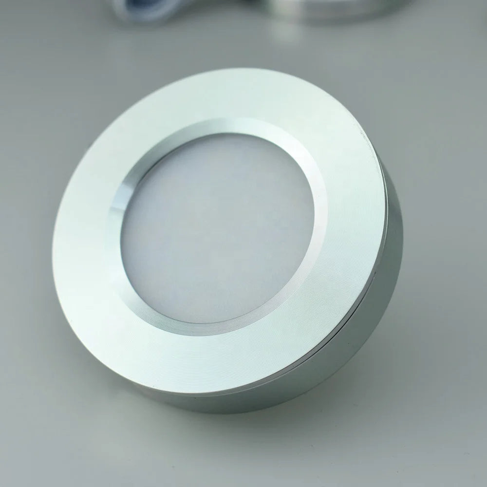 12V DC Small Round LED Under Cabinet Light Cute Round Aluminum LED Closet Light Led Puck Light