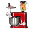 3-in-1 Multi-Functional Electric Food Processor Mixer Stainless Steel Mixing Bowl Dough Hook 6-Speed Tilt-Head Design 1000W 5L