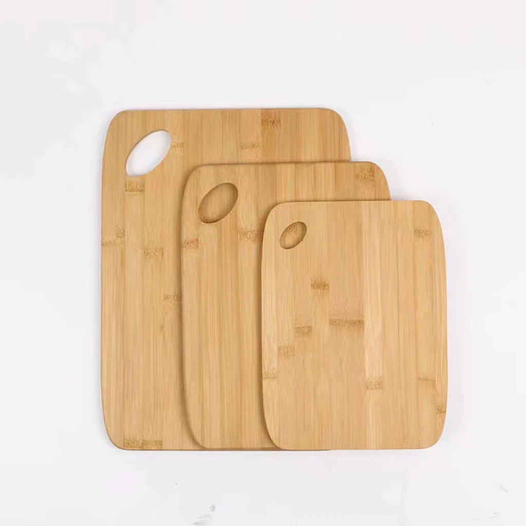 Modern 3-Piece Reversible Bamboo Cutting Board Rectangle Design Rectangular Chopping Blocks for Meal Prep and Serving