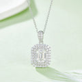 O93 Abiding Custom Fine Jewellery Emerald Cut Moissanite Diamond 1CT Stone Pendant 925 Sterling Silver Double Halo Necklace