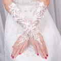 Bridal Lace Gloves Long Short Length Wedding Dress Accessories Crochet Floral Embroidery Openwork Gloves for Bride