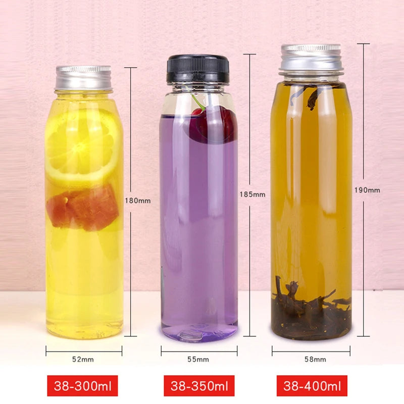 Wholesale 8oz 12oz 16oz PET Transparent Food Grade Plastic Jar with Cap Custom Logo for Juices