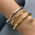 Fashion Luxury Stainless Steel Chain Bracelet Bangle High Quality Classic 18k Gold Cuff Bracelet for Women