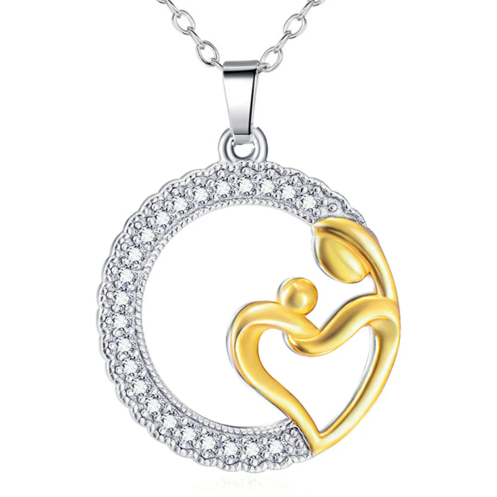 Korean New Version Round Micro Zircon Pendant Necklace Mother's Day Gift