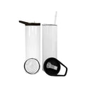 Customized Package 20oz Heat Transfer 25pcs Sublimation Straight Tumbler with Black Sport Handle Lid - White