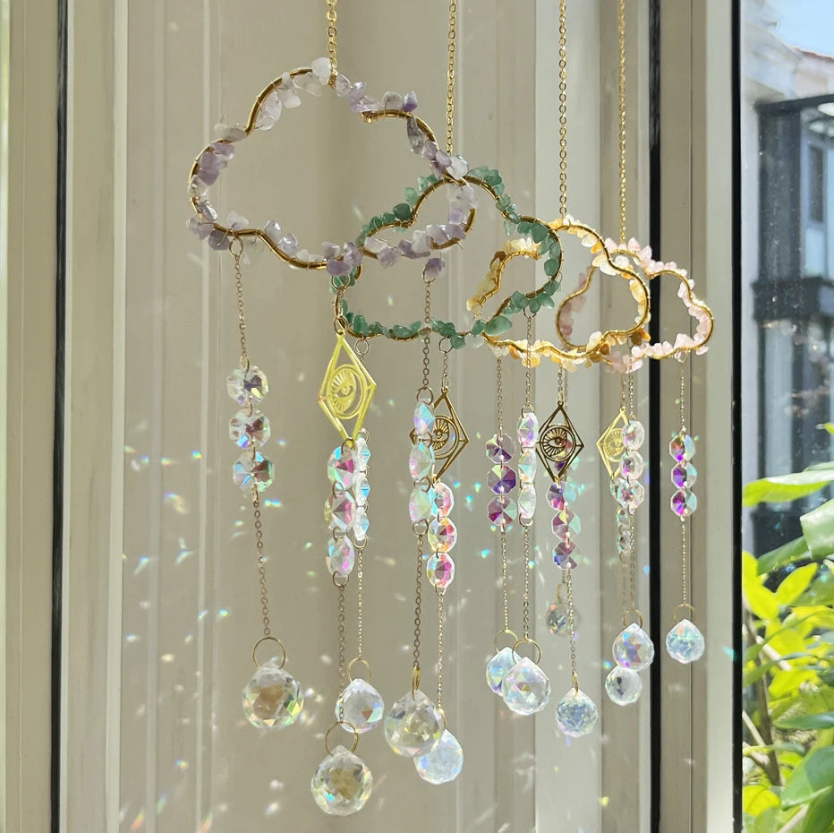 Hot Sale Colorful Crystal Hanging Sun Catcher with Chain Pendant Ornament Balls for Window Charm