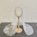 Queen Gown New Style High Quality Wedding Hat Veil Fashion Turban Hat Tulle Tassels Beaded Ornament for Bridal Veil