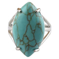 Fashion Womens Silver Horse Eye Turquoise Promise Ring Engagement Wedding Jewelry Rings for Women