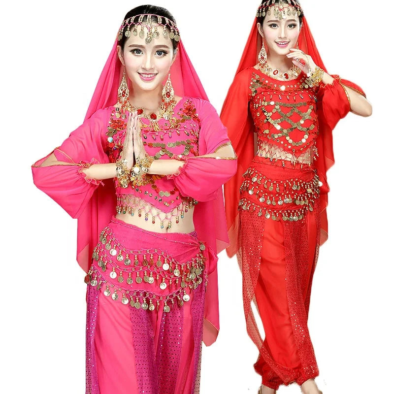 Women's Indian Belly Dance Bollywood Performance Harem Long Pants Costumes Set Favourite Wholesale Product