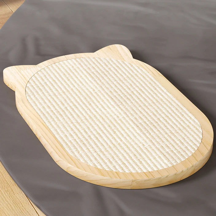 12mm Pine Wood Wall Mounted Cat Scratch Pad Portable Cardboard Cat Scratcher Cute Design Durable Sisal Mat