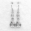 Sterling Silver 5*5mm Semi Mount Hook Earrings Empty Support Blank Claws Setting S925 Base Without Center Stone for DIY Inlay