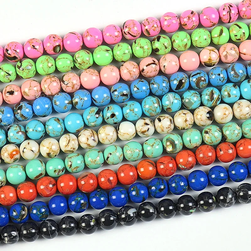 Wholesale Cheap Turquoise Magnesite Shell Bead for Jewelry Making Supplies 4mm 6mm 8mm 10mm 12mm 38CM 15INCH