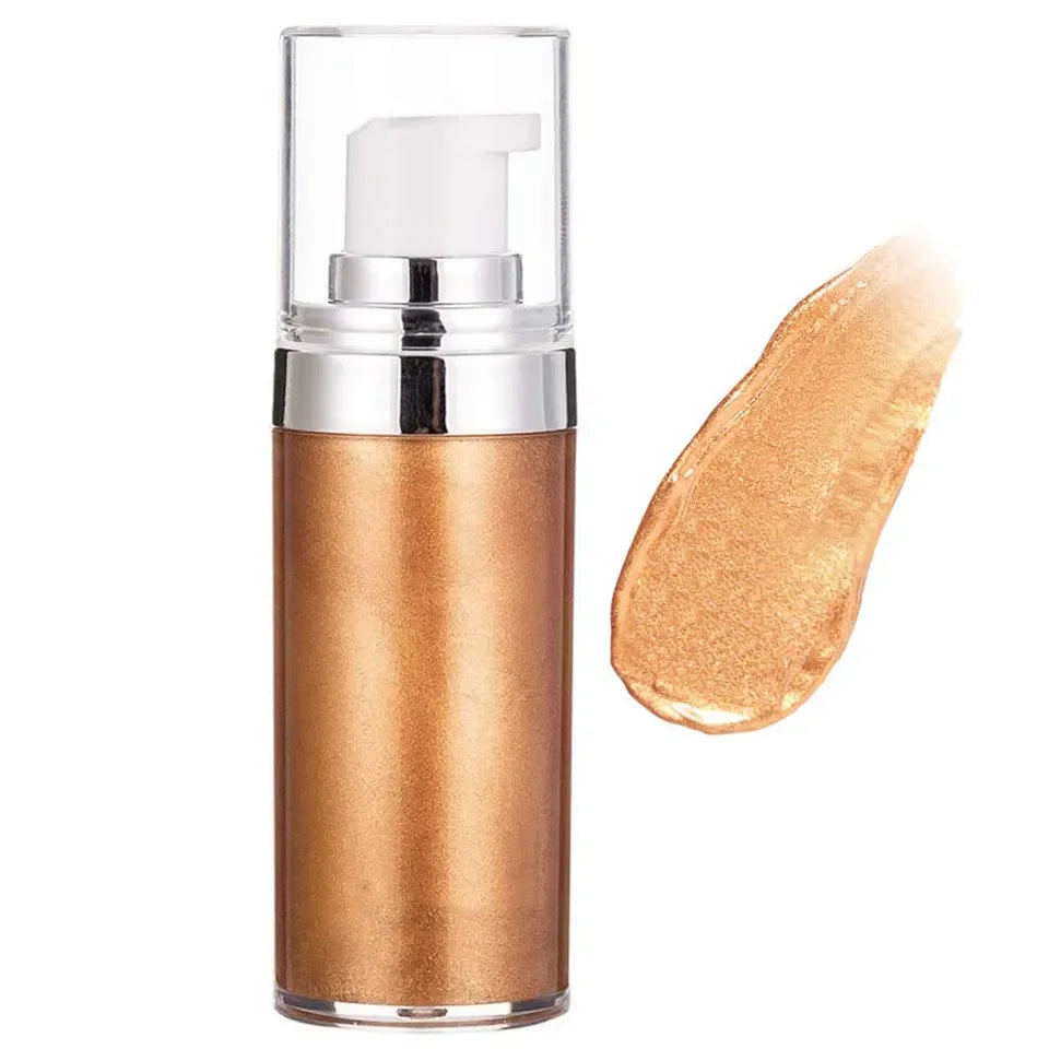 Aixin Private Label Liquid Highlighter Makeup Body Shimmer Tanning Bronzer Face Body Glitter Shimmering Body Lotion