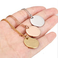 JDP079-2 High Polish 18mm Round Pendants with Chain 316L Stainless Steel Necklace Jewels Gold Plated Tags Charms