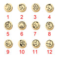 BASQUESUN Mirror Stainless Steel 12 Zodiac DIY Round Small Hole Beads Can Be Customized Pendant Accessories