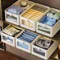 Modern Cloth Storage Box Visible Window Laundry Basket Drawer Wardrobe Clothes Pants for Home Cabinet Organizer Bin Cube