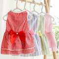 Wholesale Plaid Mini Red pink Shirt Pet Dog Dress